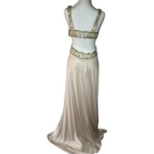 Elegant Cream Gown with Embellished Straps